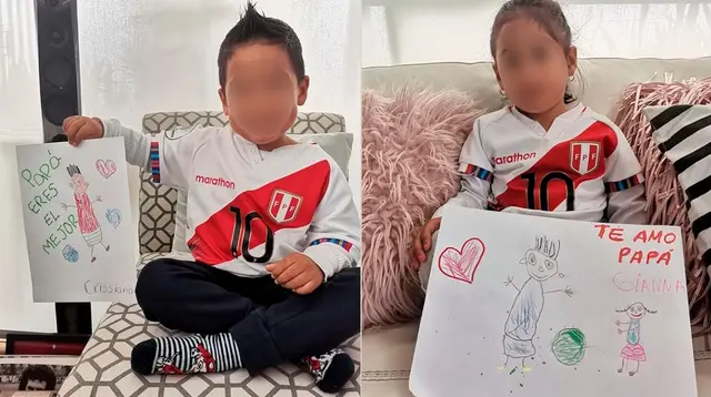 Hijos de Christian Cueva hacen tiernos dibujos de ellos con su padre.
