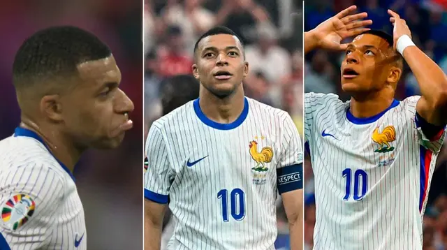 Mbappé y su desconcierto al ver que España remontó el partido. / Foto: Composición Líbero.   
