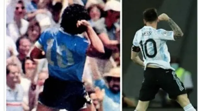  comparan celebración de Messi con la de Maradona