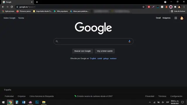 Google modo oscuro