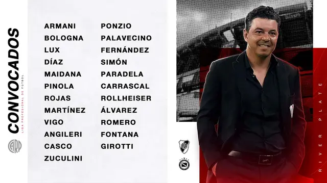 River Plate y sus convocados para duelo ante Argentinos Juniors. River Plate y sus convocados para duelo ante Argentinos Juniors.