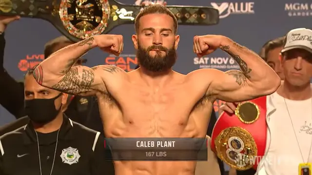 Caleb Plant y su pesaje. Caleb Plant y su pesaje.