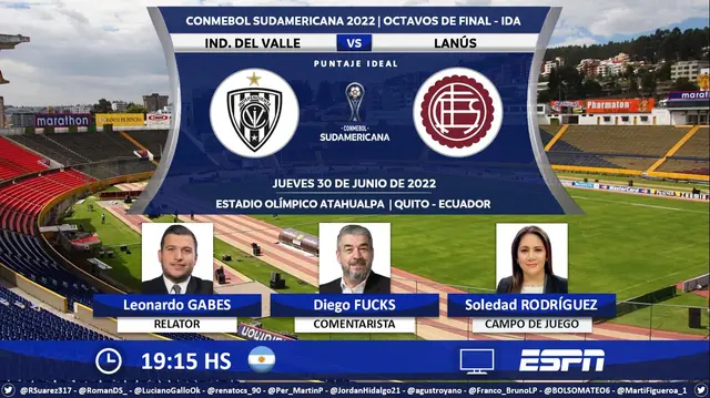 Independiente del Valle vs. Lanús EN VIVO por ESPN   