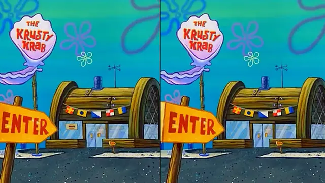 Encuentra la diferencia: Foto: Bob Esponja.   