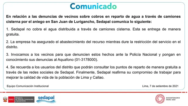 Sedapal, San Juan de Lurigancho Sedapal, San Juan de Lurigancho