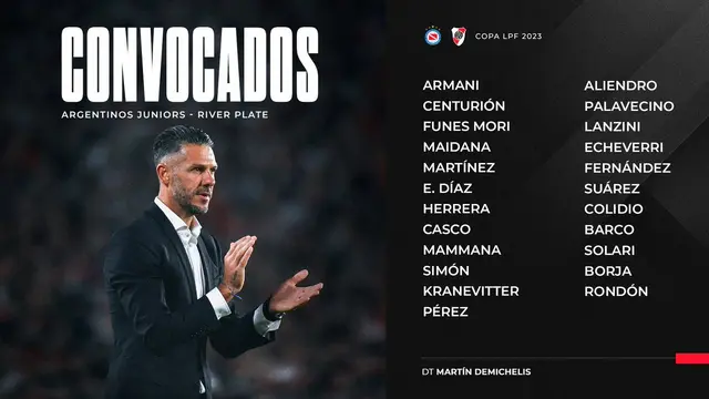 River Plate: convocados al partido por Copa de la Liga Profesional