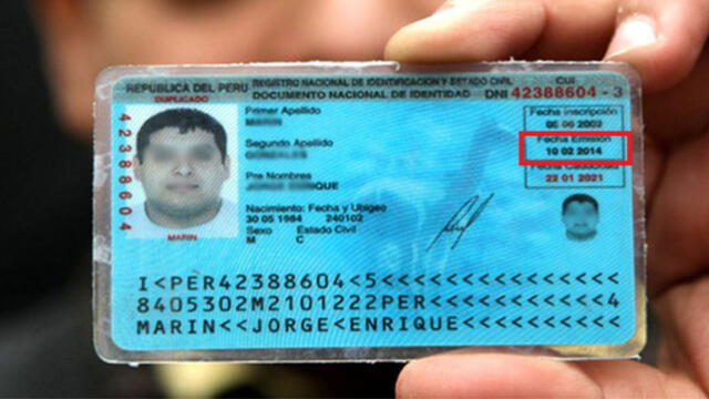 DNI azul, fecha de emisión
