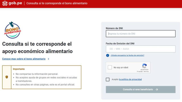 Bono alimentario Bono alimentario