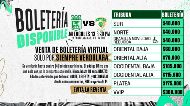 Atlético Nacional vs La Equidad