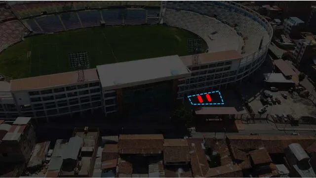 Ubicación del VAR en el estadio Garcilaso de la Vega.