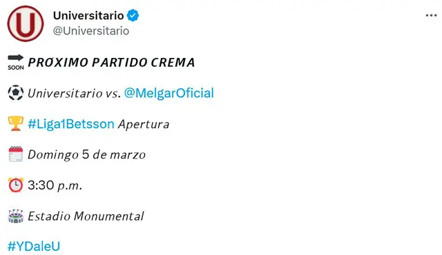 Universitario vs Melgar