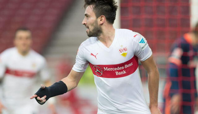 Werder Bremen vs. Stuttgart: Lukas Rupp celebra su anotación 