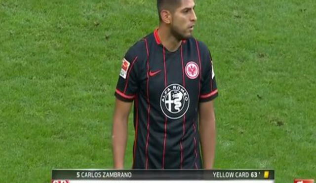 Carlos Zambrano fue expulsado en la derrota de Eintracht Frankfurt ante el Stuttgart
