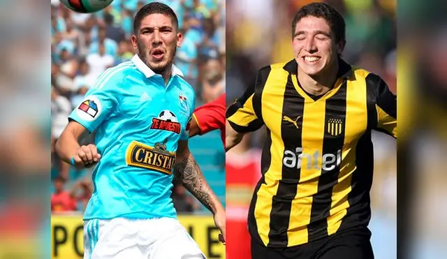 Santiago Silva con camiseta de Sporting Cristal y Peñarol.