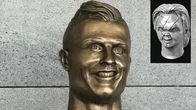 Cristiano Ronaldo fue víctima de "despiados" memes tras develarse un busto suyo en Portugal.