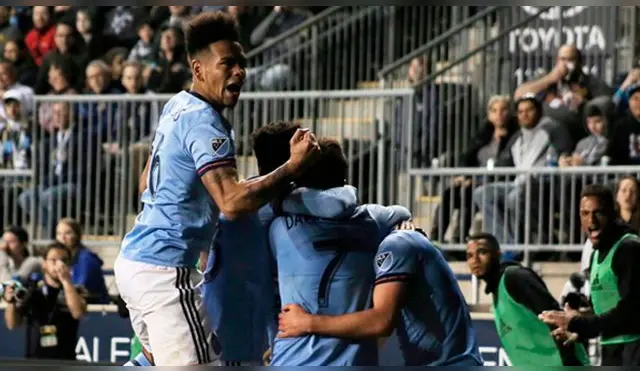 Alexander Callens celebra un gol del New York City