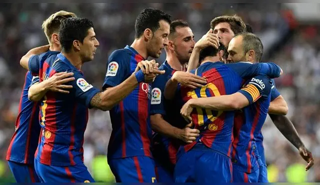 Lionel Messi celebra uno de sus goles al Real Madrid.