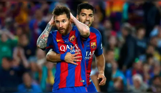 Caras de frustración en Lionel Messi y Luis Suárez. Foto EFE