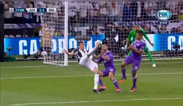 En el Real Madrid vs. Juventus,Mario Mandzukic metió un golazo.