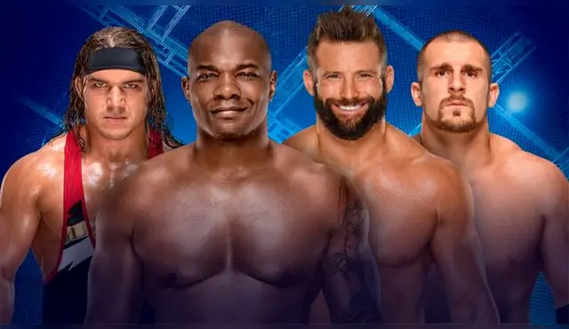 En WWE Hell in a Cell 2017, Chad Gable & Shelton Benjamin vs. Los Hype Bros. Foto WWE