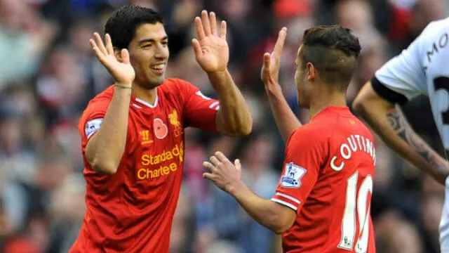 Luis Suárez alabó a Philippe Coutinho y lo quiere como nuevo fichaje para el Barcelona. Foto: AP