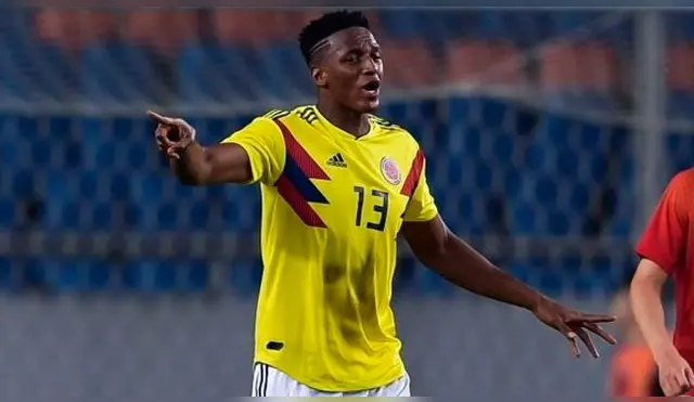 Yerry Mina, durante un partido de Colombia.