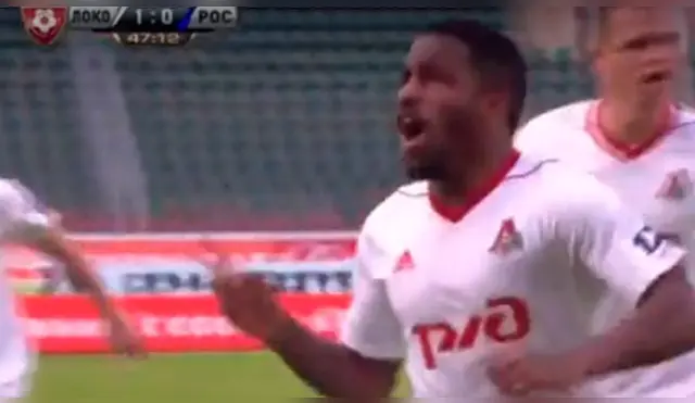 Jefferson Farfán anotó y el Lokomotiv se aferra al primer lugar. Captura: YouTube