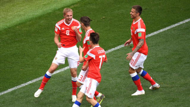 Gazinski convirtió el primer tanto del Mundial Rusia 2018. Foto: Agencia