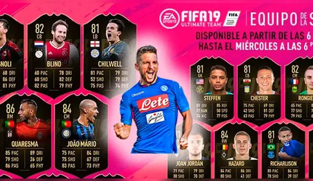 FIFA 19: con Dries Mertens, el Equipo de la Semana: TOTW 8 [FOTO]