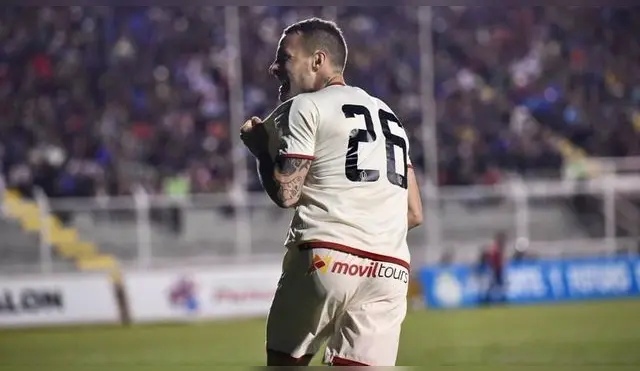 Pablo Lavandeira celebra el gol triunfal de Universitario ante Real Garcilaso.