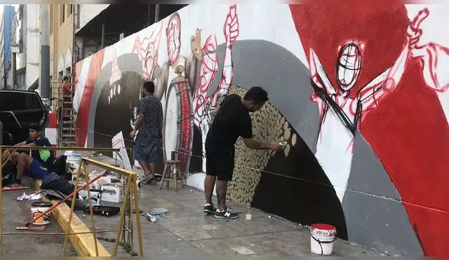 Selección Peruana: hinchas pintan 'calle bicolor' afuera del Estadio Nacional 