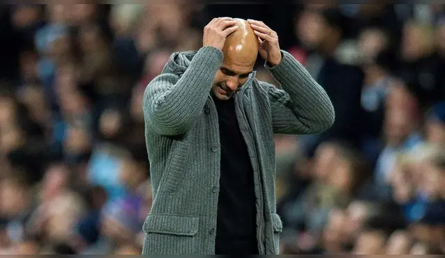 Pep Guardiola, durante un partido del Manchester City.