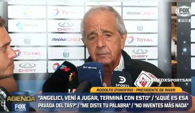 River Plate vs Boca Juniors: Rodolfo D’Onofrio y su duro comentario a Daniel Angelici | Copa Libertadores | Conmebol | VIDEO
