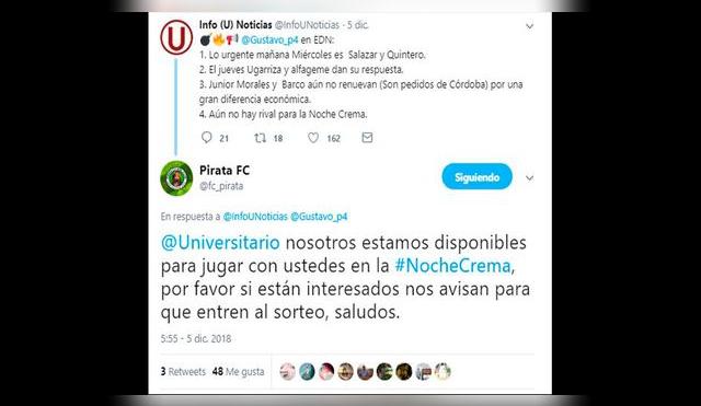  Universitario │ Alianza Lima: Twitter, Molinos El Pirata trolea hinchas con supuesta cuenta │ FOTOS