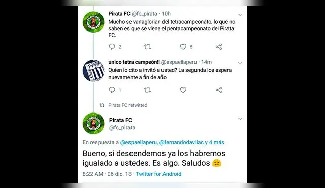 Universitario │ Alianza Lima: Twitter, Molinos El Pirata trolea hinchas con supuesta cuenta │ FOTOS