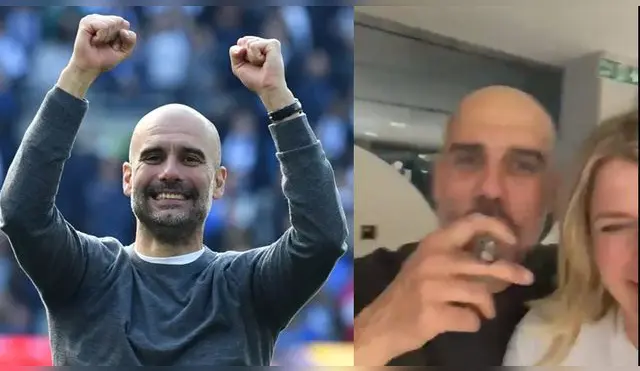 City Pep Guardiola fumando y cantando Oasis
