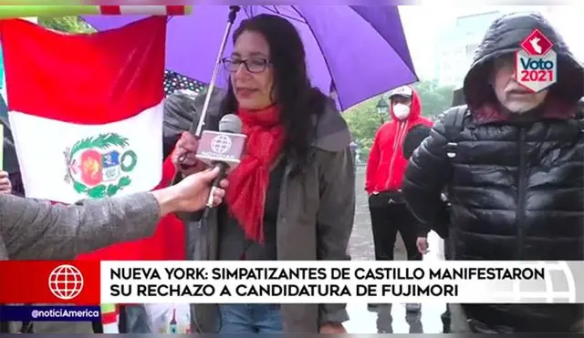Simpatizantes de Perú Libre realizan marcha contra Keiko en EE.UU.