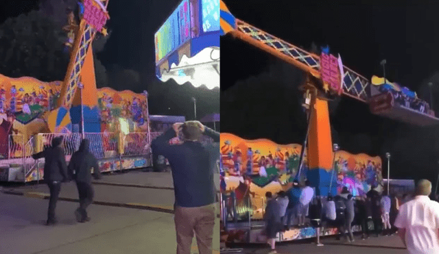 Juego mecánico sufrió falla en funcionamiento.