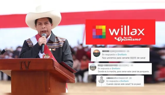 Willax convoca a marcha contra Castillo y usuarios amenazan con cerrarles el canal
