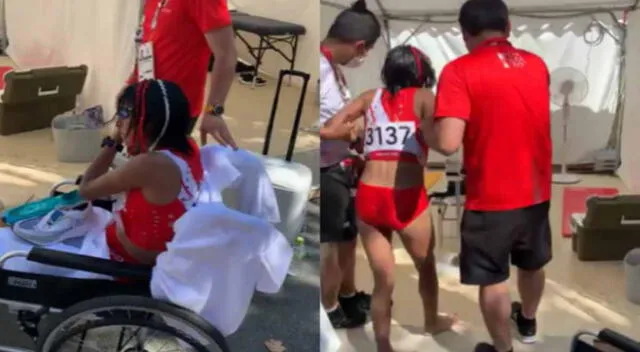 Gladys Tejeda terminó muy exhausta y necesitó ayuda para caminar Gladys Tejeda terminó muy exhausta y necesitó ayuda para caminar