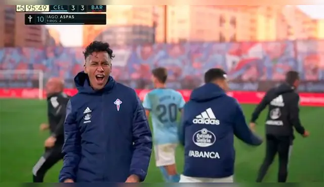 Renato Tapía explotó de felicidad tras empate de Celta sobre Barcelona