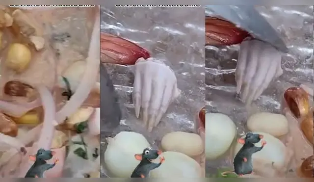 TikTok: sujeto compra ceviche en carretilla y encuentra la pata de un roedor