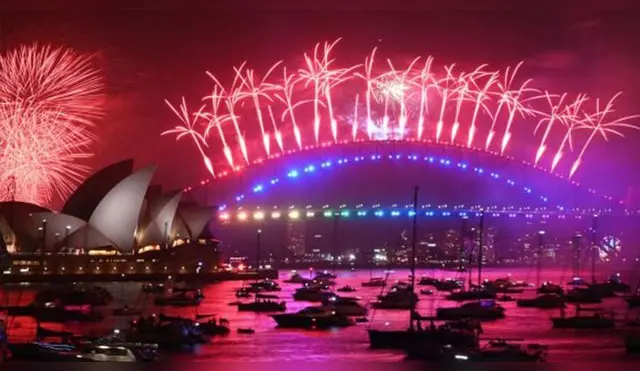 Australia le dan la bienvenida al 2022 con un show de fuegos artificiales