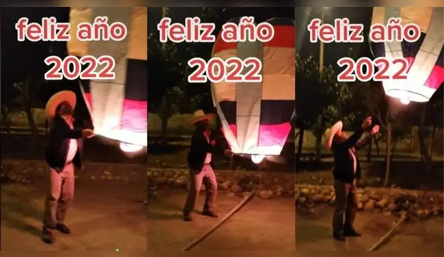 TikTok: doble de Pedro Castillo celebró el Año Nuevo con globo de deseo