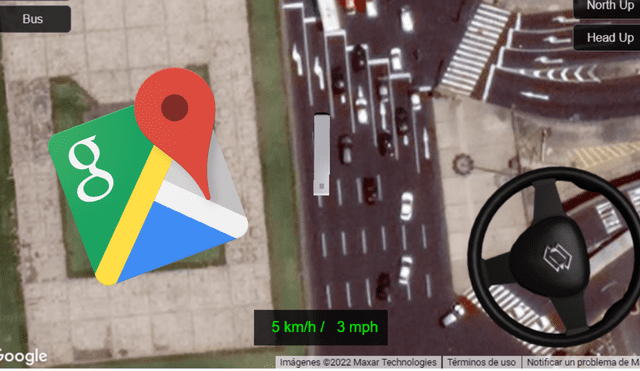 Google Maps es el motor de simulador de manejo.