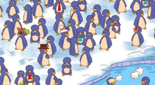 Pon a prueba tu habilidad mental y logra descubrir la taza de café perdida entre los pingüinos.