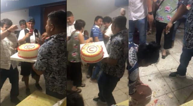 Sujeto celebraba con torta de la 'U', pero terminó destrozándola en segundos - VIDEO Sujeto celebraba con torta de la 'U', pero terminó destrozándola en segundos - VIDEO