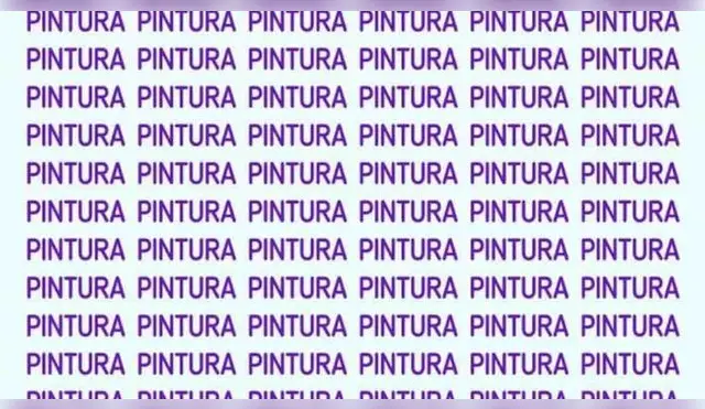 Ubica la palabra TINTURA camuflada entre la palabra PINTURA