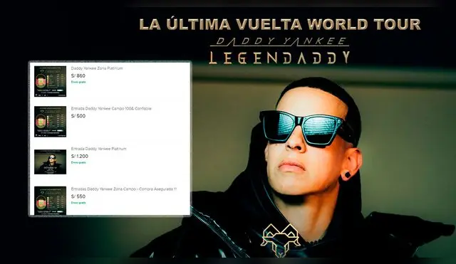 El precio de boletos para el concierto de Daddy Yankee se duplican en el mercado de la reventa.