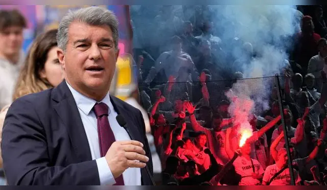 Laporta indignado por presencia masiva de hinchas de Frankfurt en el Camp Nou